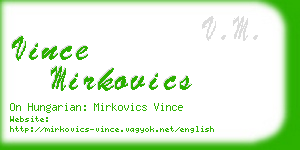 vince mirkovics business card